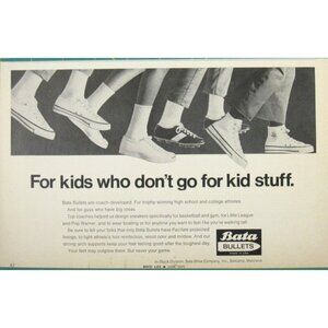Print Ad Bata Bullets Shoes For Kids Don’t Go For Kid Stuff 1970 Sneakers Fun